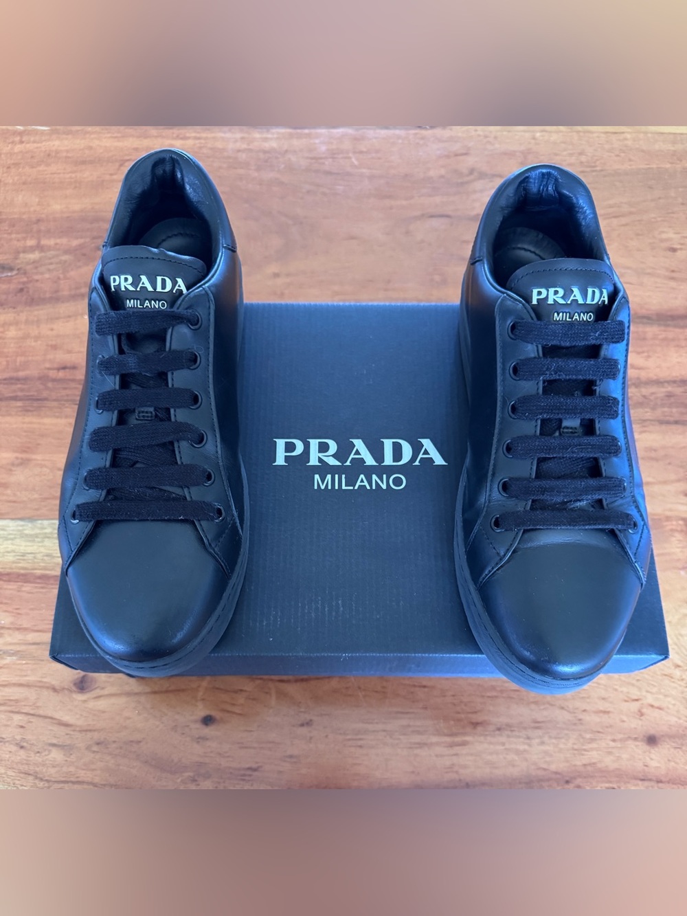 Prada Women’s Black Leather Sneakers